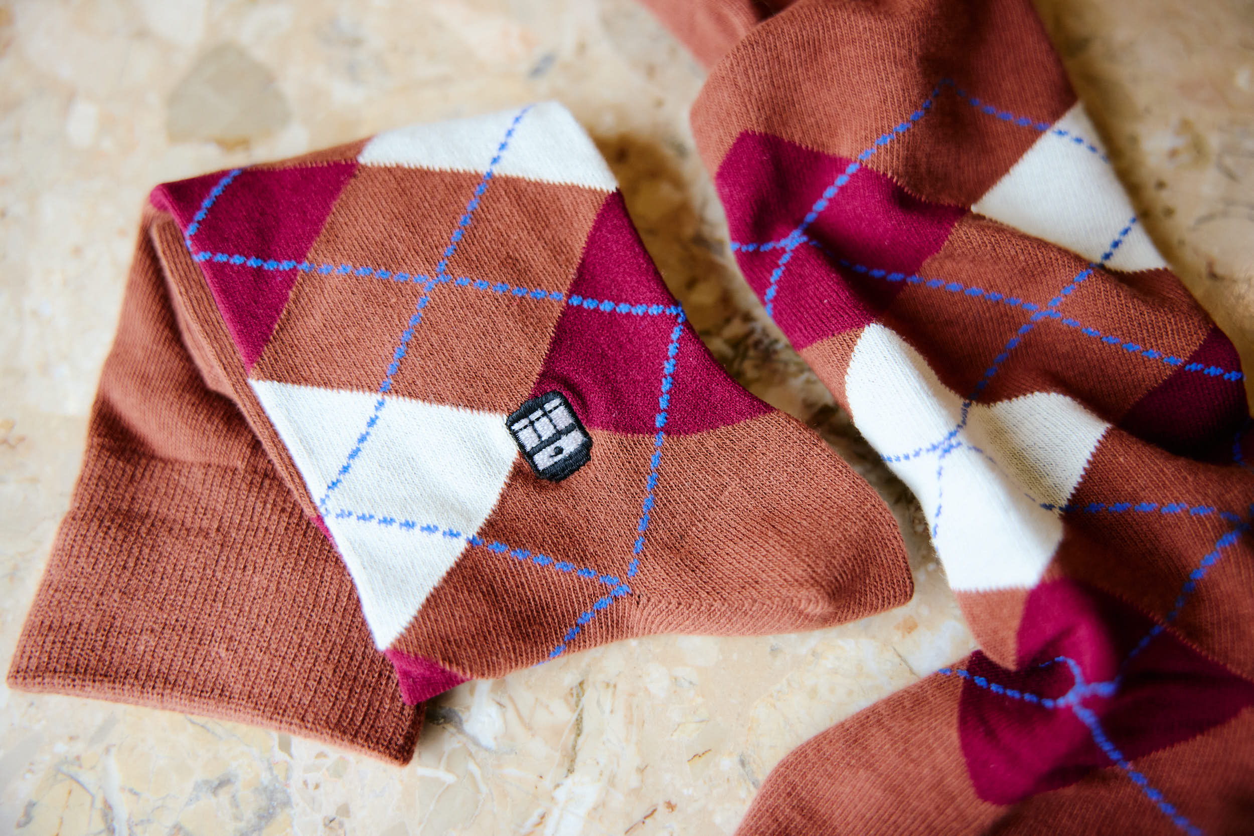 Argyle Rust Socks