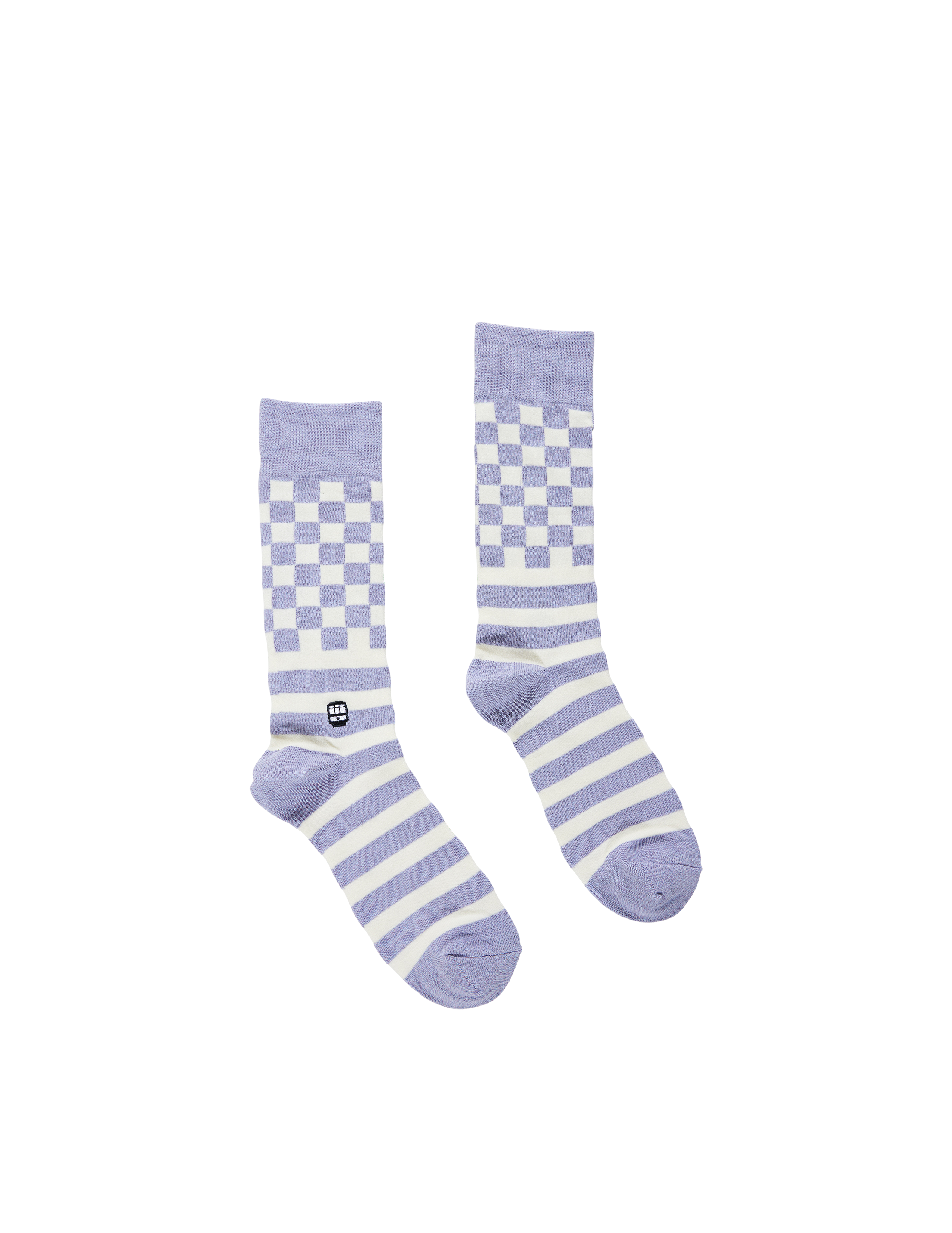 Checker Stripe Periwinkle Socks