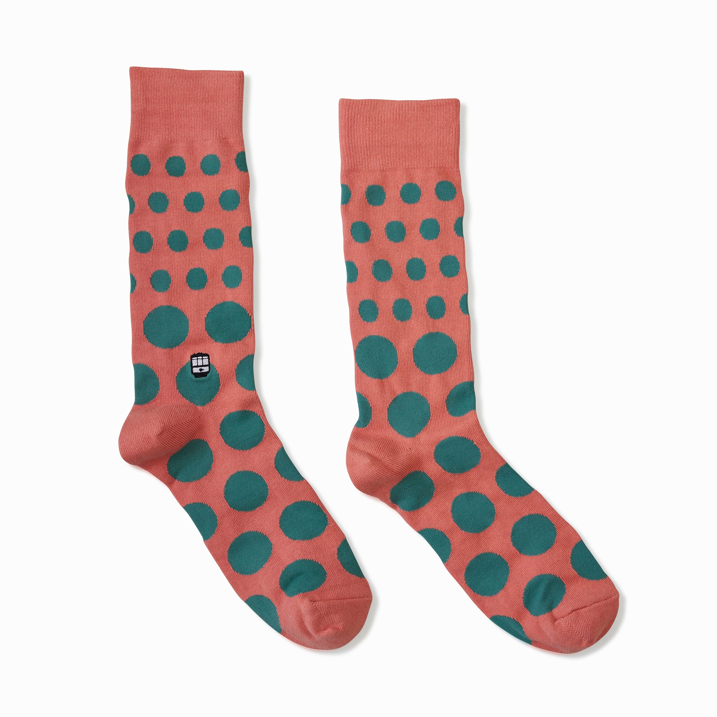 Polka Dots Coral and Blue
