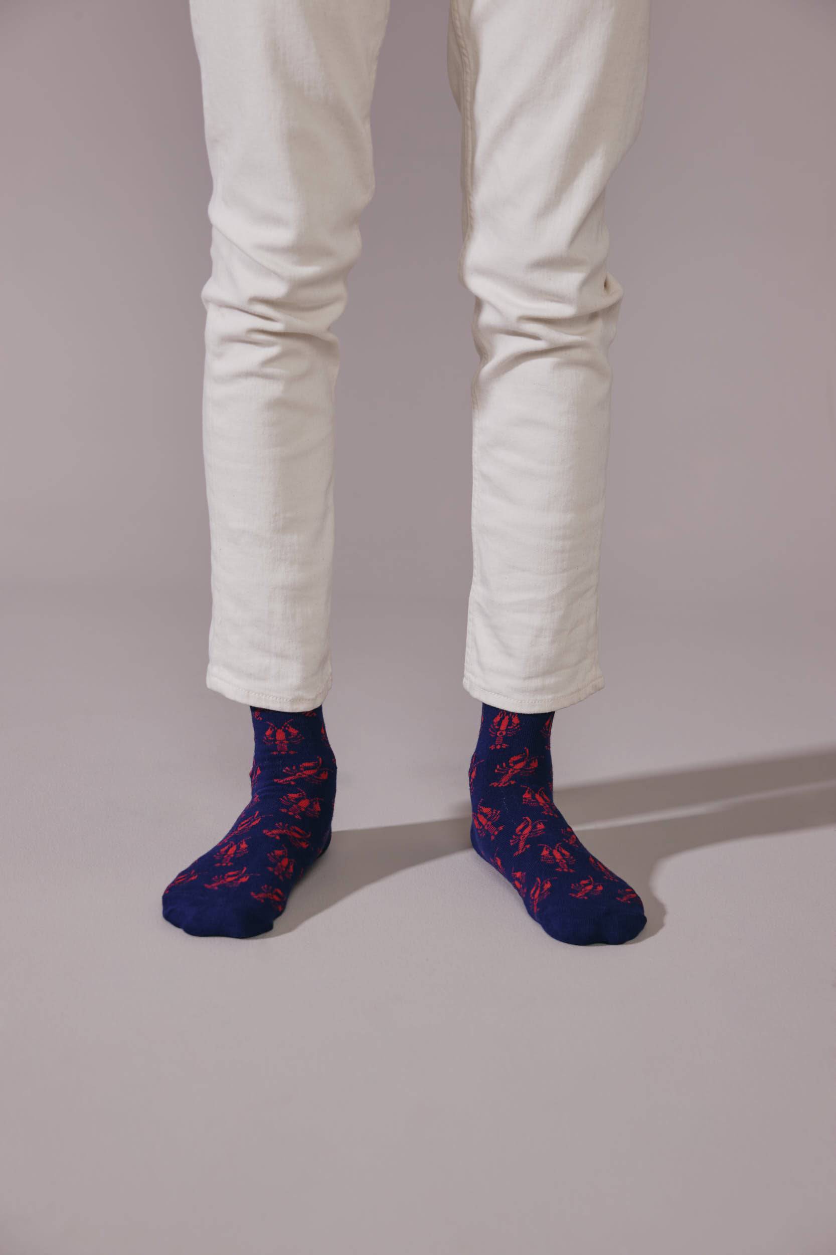 Bonfolk Crawfish Navy Socks