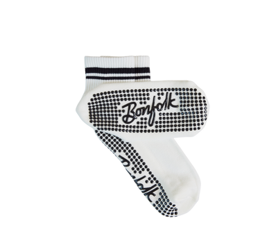 Retro Stripe Quarter Grip Socks