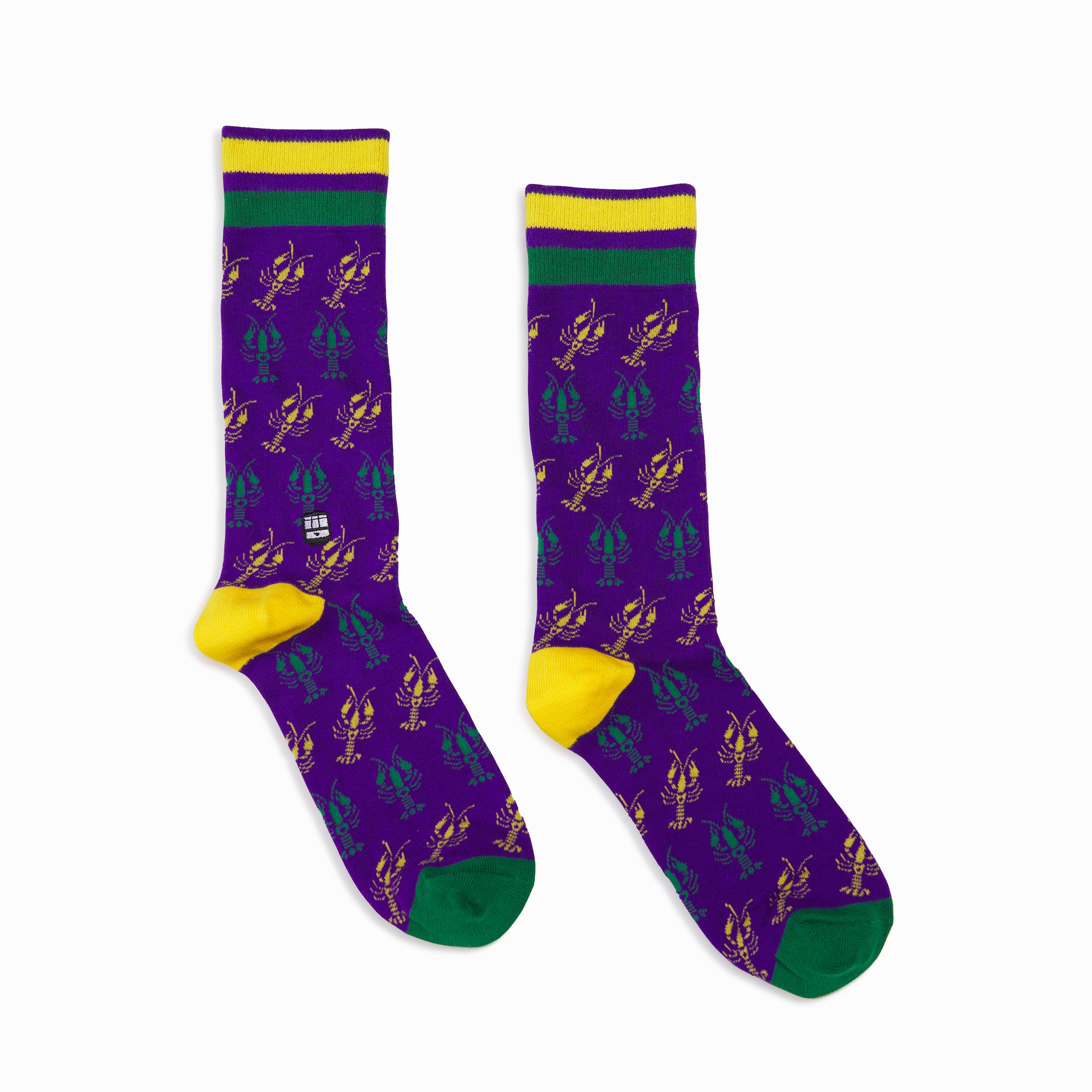 Crawfish Mardi Gras Socks