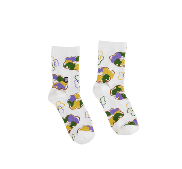 King Cake and Beads Mid Crew Socks - Bonfolk