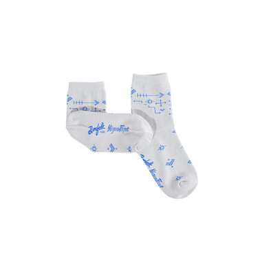 Mignon Faget Metallic Cross Stitch Mid Crew Sock - Bonfolk