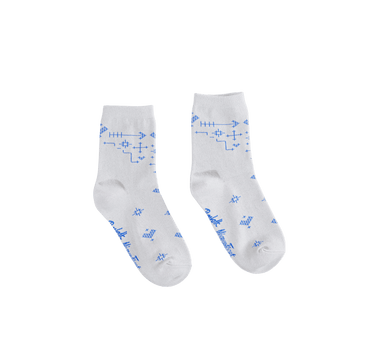 Mignon Faget Metallic Cross Stitch Mid Crew Sock - Bonfolk