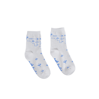 Mignon Faget Metallic Cross Stitch Mid Crew Sock - Bonfolk