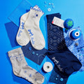 Mignon Faget Metallic Cross Stitch Mid Crew Sock - Bonfolk