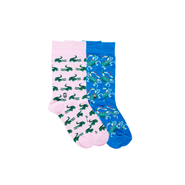Pink Gator & Blue Crab Socks 2 Pack - Bonfolk