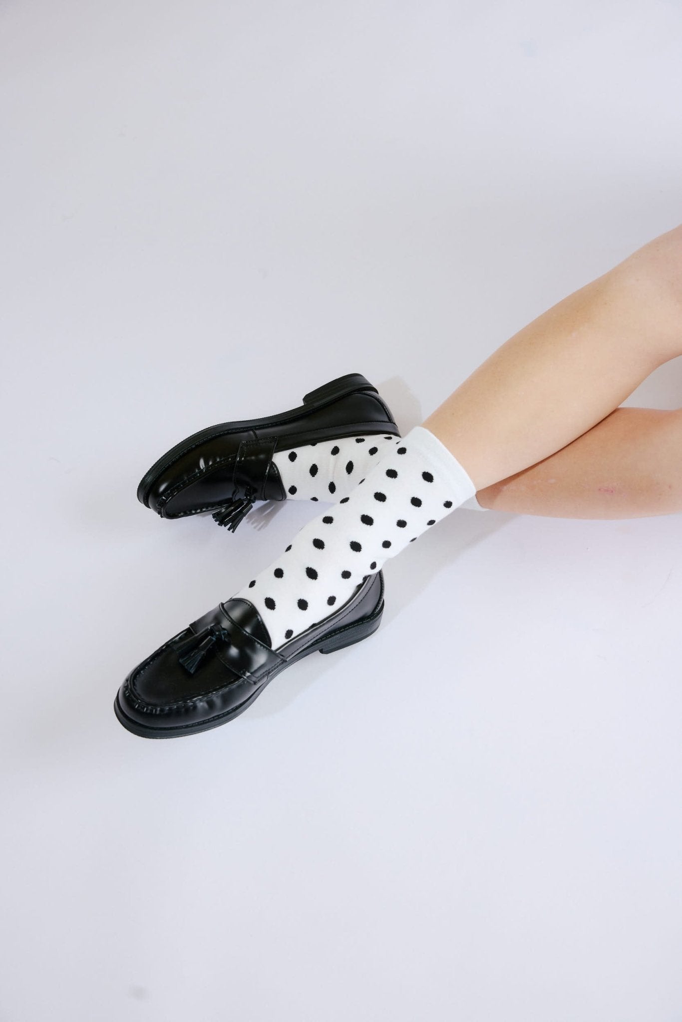 Polka Dot Mid Crew Socks - Bonfolk