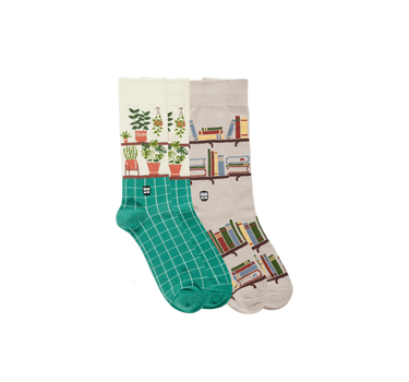 Potted Plants & Bookshelf Socks 2 Pack - Bonfolk