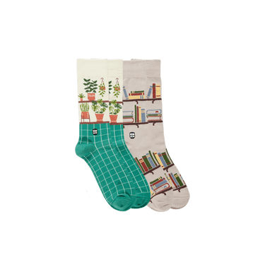 Potted Plants & Bookshelf Socks 2 Pack - Bonfolk