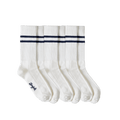 Retro Stripe Crew Socks 3 Pack - Cloud White - Bonfolk