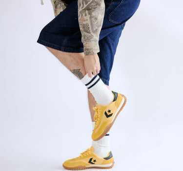 Retro Stripe Crew Socks 3 Pack - Cloud White - Bonfolk