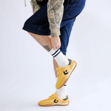 Retro Stripe Crew Socks 3 Pack - Cloud White - Bonfolk