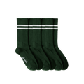 Retro Stripe Crew Socks 3 Pack - Hunter Green - Bonfolk