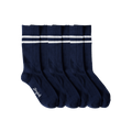 Retro Stripe Crew Socks 3 Pack - Navy - Bonfolk