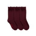 Roll Top Slouch Socks 3 Pack - Burgundy - Bonfolk