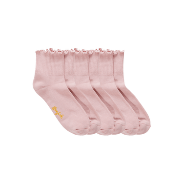 Ruffle Quarter Socks Pink 3 Pack - Bonfolk