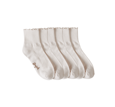 Ruffle Quarter Socks 3 Pack - Cream - Bonfolk