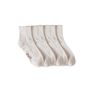 Ruffle Quarter Socks 3 Pack - Cream - Bonfolk